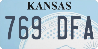 KS license plate 769DFA