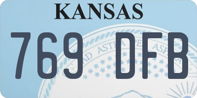 KS license plate 769DFB