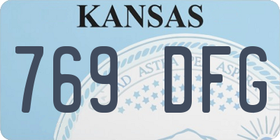 KS license plate 769DFG