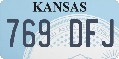 KS license plate 769DFJ