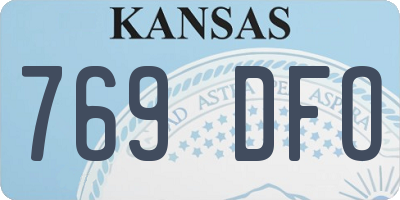 KS license plate 769DFO