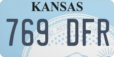 KS license plate 769DFR