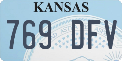 KS license plate 769DFV