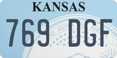 KS license plate 769DGF