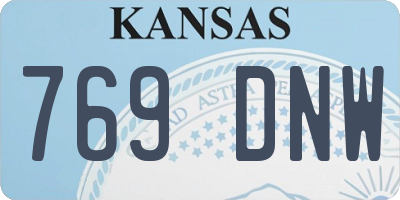 KS license plate 769DNW