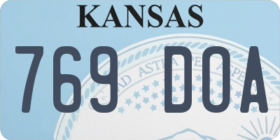 KS license plate 769DOA