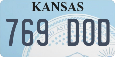 KS license plate 769DOD