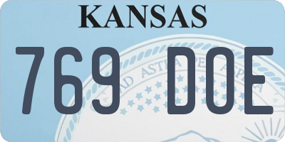 KS license plate 769DOE