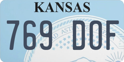 KS license plate 769DOF