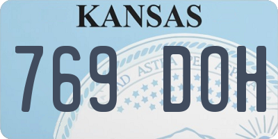 KS license plate 769DOH