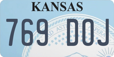 KS license plate 769DOJ