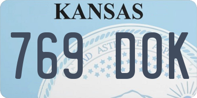 KS license plate 769DOK