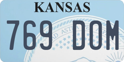 KS license plate 769DOM