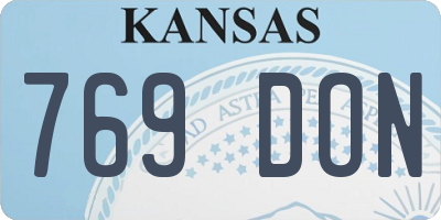 KS license plate 769DON