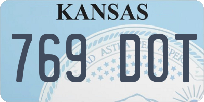 KS license plate 769DOT