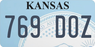 KS license plate 769DOZ