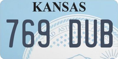 KS license plate 769DUB