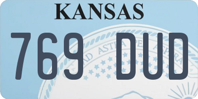 KS license plate 769DUD