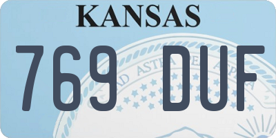 KS license plate 769DUF