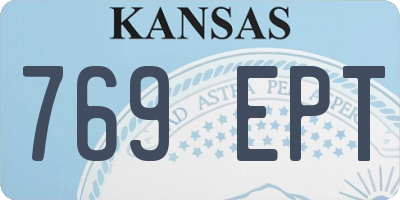 KS license plate 769EPT