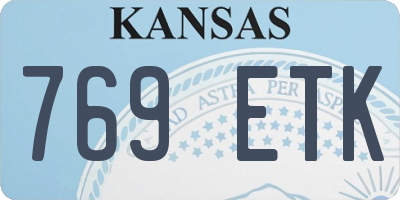 KS license plate 769ETK