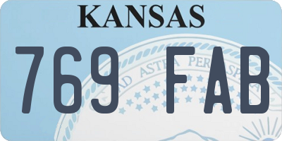 KS license plate 769FAB