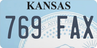 KS license plate 769FAX
