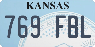 KS license plate 769FBL