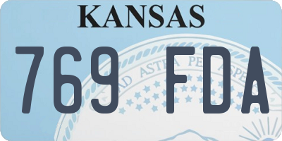 KS license plate 769FDA