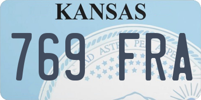 KS license plate 769FRA