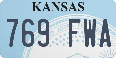 KS license plate 769FWA