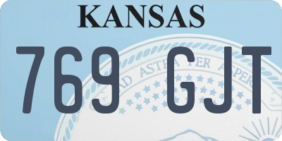 KS license plate 769GJT