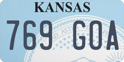 KS license plate 769GOA