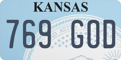 KS license plate 769GOD
