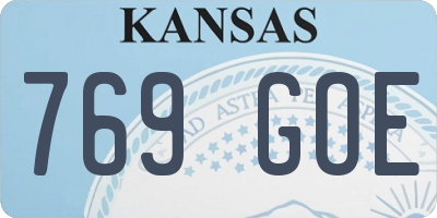 KS license plate 769GOE