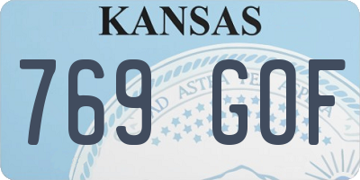 KS license plate 769GOF