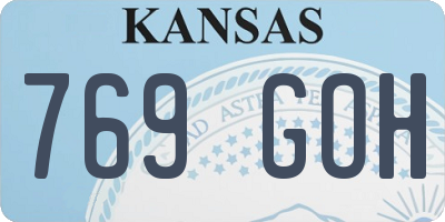 KS license plate 769GOH