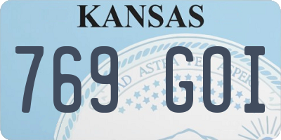 KS license plate 769GOI