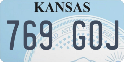 KS license plate 769GOJ