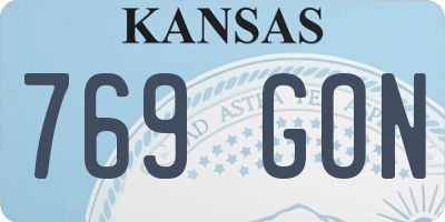 KS license plate 769GON