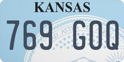 KS license plate 769GOQ