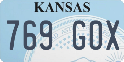 KS license plate 769GOX