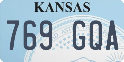 KS license plate 769GQA