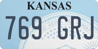 KS license plate 769GRJ