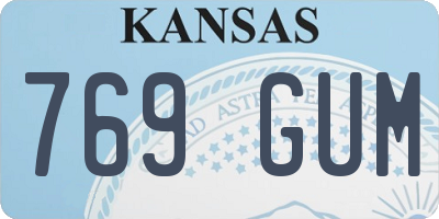 KS license plate 769GUM