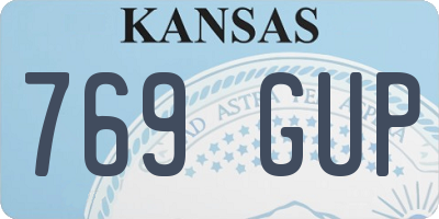 KS license plate 769GUP