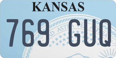 KS license plate 769GUQ