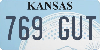 KS license plate 769GUT