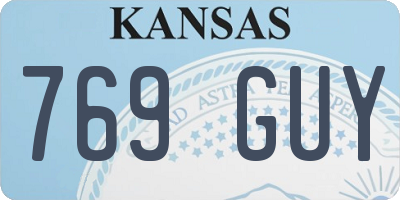 KS license plate 769GUY