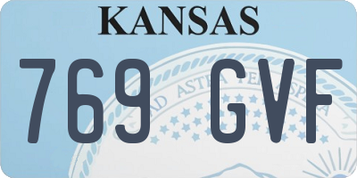 KS license plate 769GVF